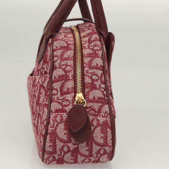 DIOR Trotter Canvas Saddle Hand Bag Red Gold - Picture 5 of 13